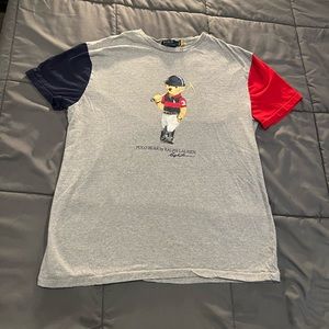 Mens Polo Ralph Lauren gray bear Graphic t shirt